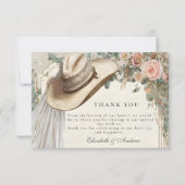 Rustieke Cowgirl Pet Lace Wedding Bedankkaart (Voorkant)