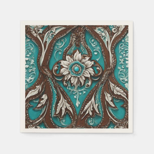 Rustieke Cowgirl Turquoise Bruin Landelijk Westers Servet