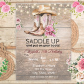 Rustieke Cowgirl Verjaardag Uitnodiging