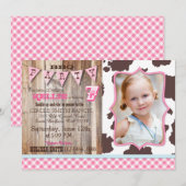 Rustieke Cowgirl Westerne thema verjaardagsuitnodi Kaart (Voorkant / Achterkant)