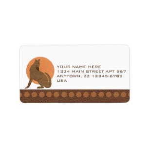Rustieke Coyote Zuidwesten Faux Leather Medium Etiket