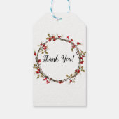 Rustieke Cranberry bessen Bloemenkrans gunst Cadeaulabel (Achterkant)