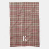 Rustieke Cranberry, donkerbruine en witte geruite Theedoek (Verticaal)