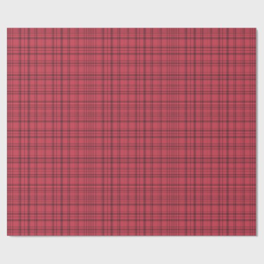 Rustieke Cranberry Red en Maroon Plaid Cadeaupapier (Vlak)
