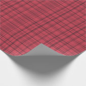 Rustieke Cranberry Red en Maroon Plaid Cadeaupapier (Hoek)