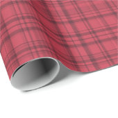 Rustieke Cranberry Red en Maroon Plaid Cadeaupapier (Rol Hoek)