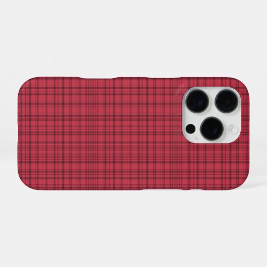 Rustieke Cranberry Red en Maroon Plaid iPhone Hoesje (Achterkant horizontaal)