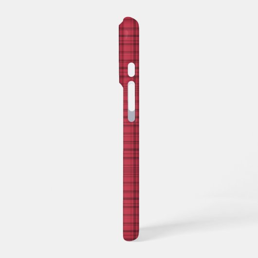 Rustieke Cranberry Red en Maroon Plaid iPhone Hoesje (Linkerkant)