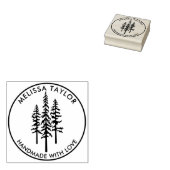 Rustieke Creëer Uw Eigen Pine Tree Familienaam Rubberstempel (Gestempeld)