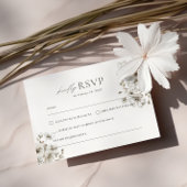 Rustieke Crème Bloemen RSVP Bruiloft Informatiekaartje