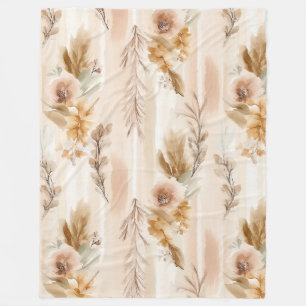 Rustieke Crème Boho Bloem Fleece Deken