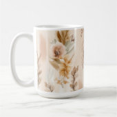Rustieke Crème Boho Bloem Koffiemok (Links)