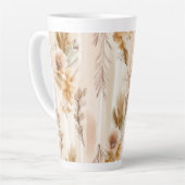 Rustieke Crème Boho Bloem Latte Mok (Linkerhoek)