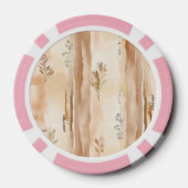 Rustieke Crème Boho Bloem Poker Chips (Achterkant)