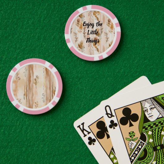 Rustieke Crème Boho Bloem Poker Chips (Pokertafel (Dubbel))