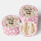 Rustieke Crème Boho Bloem Poker Chips (Opstapeling)