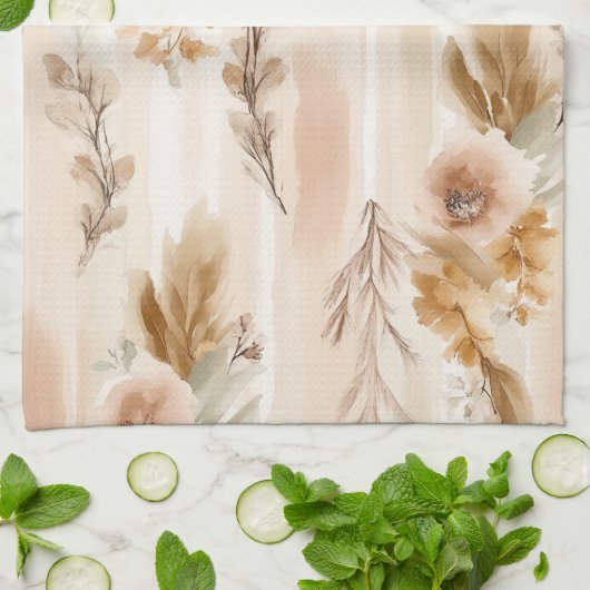 Rustieke Crème Boho Bloem Theedoek (Gevouwen)