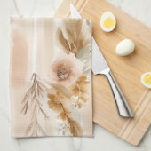 Rustieke Crème Boho Bloem Theedoek (Quarter Fold)