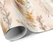 Rustieke Crème Boho Bloemige Verjaardag Cadeaupapier (Rol Hoek)