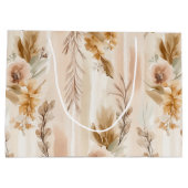 Rustieke Crème Boho Bloemige Verjaardag Groot Cadeauzakje (Achterkant)