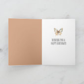 Rustieke Crème Boho Bloemige Verjaardag Kaart (Binnen)
