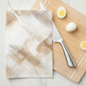 Rustieke Crème Bruine Strepen Bruidsdouche Theedoek (Quarter Fold)