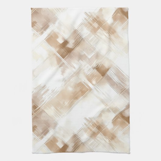 Rustieke Crème Bruine Strepen Bruidsmeisjesfeest Theedoek (Verticaal)