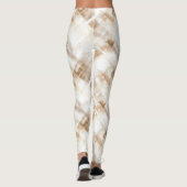 Rustieke Crème Bruine Strepen Leggings (Achterkant)