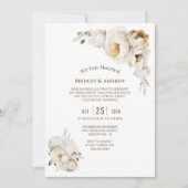 Rustieke Crème Floral bruiloft receptie Kaart (Voorkant)