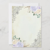 Rustieke crème Paarse bloemenkant moslim bruiloft Kaart (Achterkant)