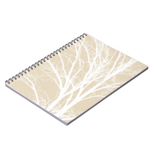 Rustieke crème witte boomtakken notitieboek (Linkerzijde)