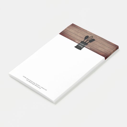 Rustieke Crock Wood Catering Restaurant Eten Post-it® Notes (Schuin)