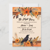 Rustieke Crow Herfst Boho Waterverf repetitie dine Kaart (Voorkant)