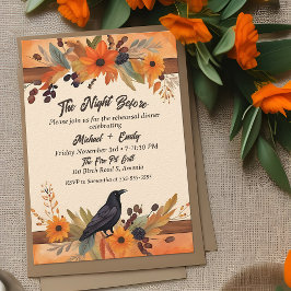 Rustieke Crow Herfst Boho Waterverf repetitie dine Kaart