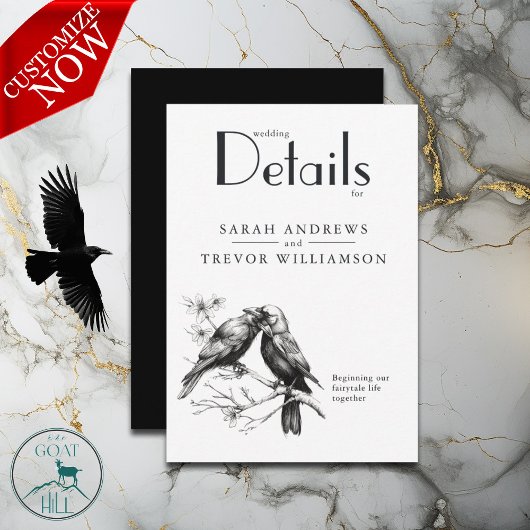 Rustieke Crow Lovers Informatiekaartje