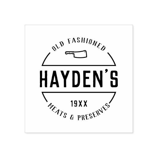 Rustieke Custom Butcher's Company Logo Rubberstempel (Afrduk)