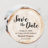 Rustieke Custom Foto Hout graan print 50th Verjaar Kaart (Voorkant / Achterkant)