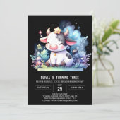 Rustieke Custom Koe Verjaardag Kaart (Staand voorkant)