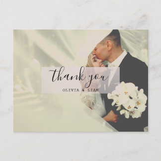 Rustieke Custom Photo Wedding Bedankt Briefkaart