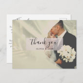 Rustieke Custom Photo Wedding Bedankt Briefkaart (Voorkant / Achterkant)