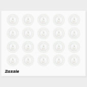rustieke cute lam sagegroene geruite | Doopfeest Ronde Sticker (Vel)
