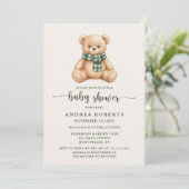 Rustieke Cute Teddyshower voor Baby Kaart (Staand voorkant)