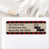 Rustieke Dachshund Kerst Plaid Adresetiketten Etiket (Insitu)