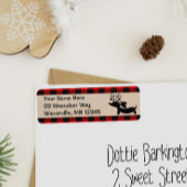 Rustieke Dachshund Kerst Plaid Adresetiketten Etiket