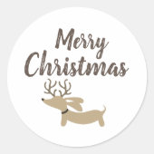 Rustieke Dachshund Kerstmis Envelop Seal Ronde Sticker (Voorkant)