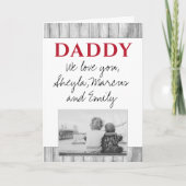 Rustieke Daddy Vaderdag Zwart en Wit Foto Kaart (Voorkant)