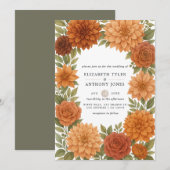 Rustieke Dahlia Aardse Herfst Tonen Waterverf brui Kaart (Voorkant / Achterkant)