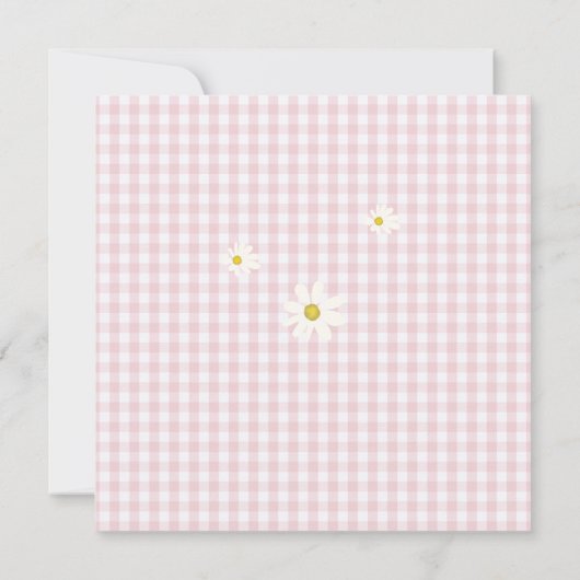 Rustieke Daisies Roze Gingham Achtertuin Vrijgezel Kaart (Achterkant)