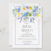 Rustieke Daisy & Field Flowers Boeket Bruidsbrunch Kaart (Voorkant)
