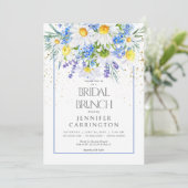 Rustieke Daisy & Field Flowers Boeket Bruidsbrunch Kaart (Staand voorkant)
